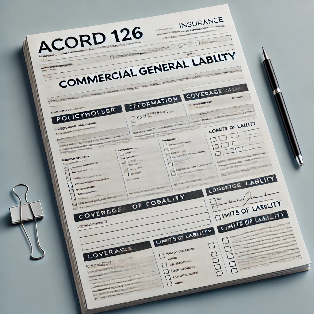 Acord 126 Form Fillable - Commercial General Liability Section