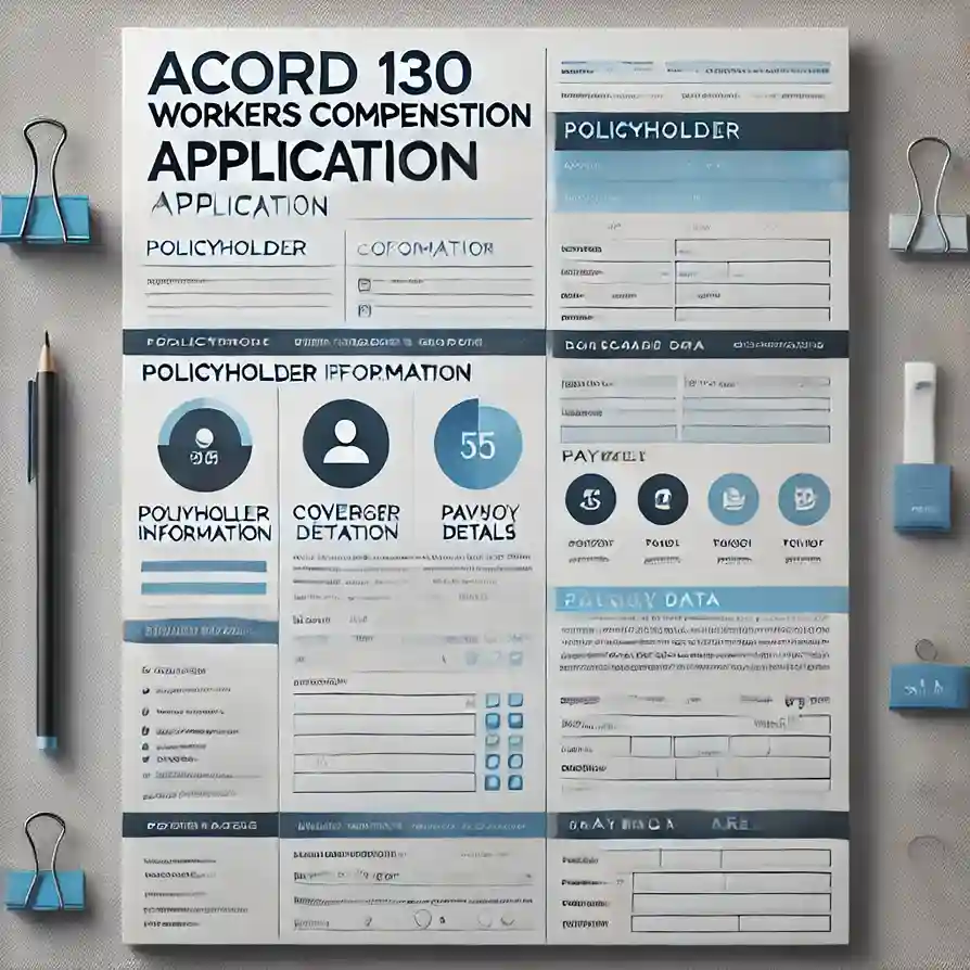 Image Of Fillable ACORD 130 Workers Compensation Application Form