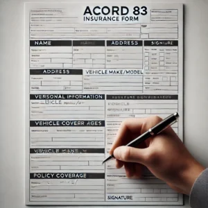 Sample Of umbrella Acord 83 fillable Form