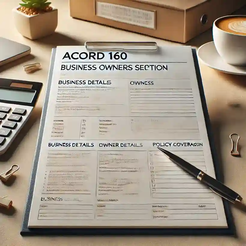 Image Of Acord 160 Form Business Owners Section