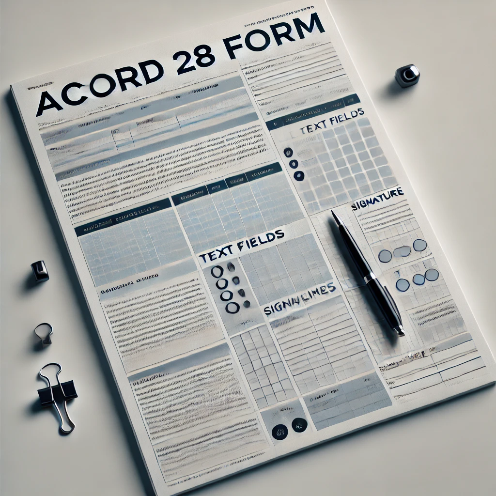 Evidence Of Property Snsurance Acord 28 Form