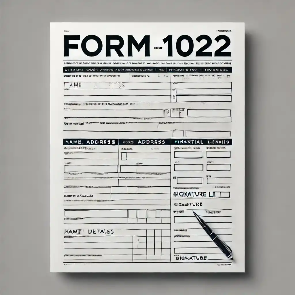 Sample of Form 1022 Australia