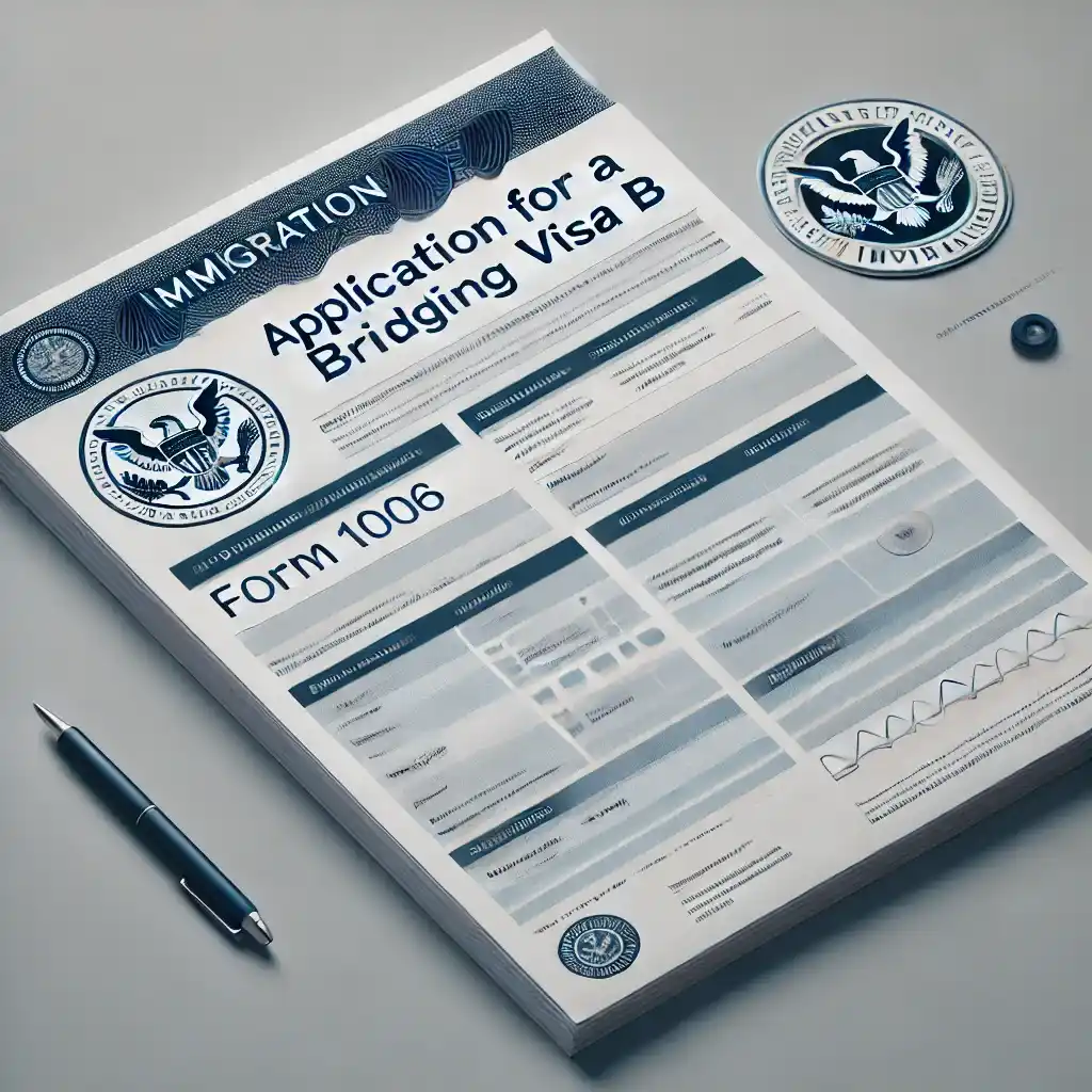 Banner showing form 1006 visa