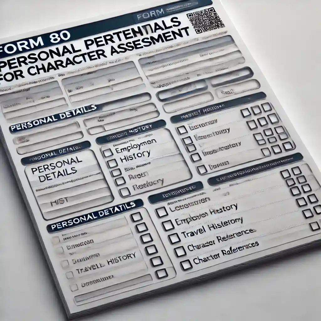 Image showing immigration form 80 sample