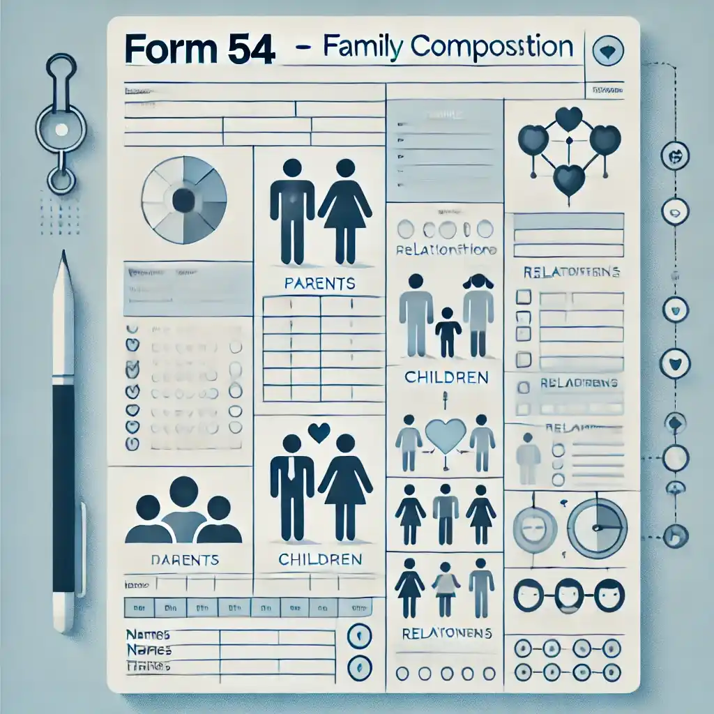 Sample of Form 54 family composition form